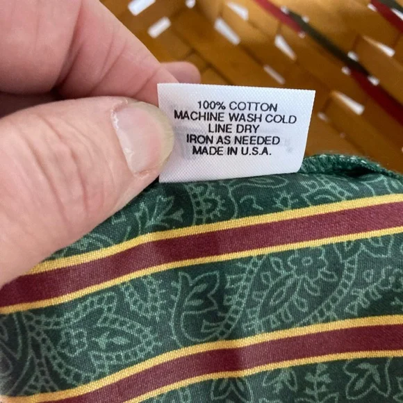 VTG Longaberger Holiday Sleigh Basket Imperial Stripe Liner Protector & Runner - Picture 12 of 16